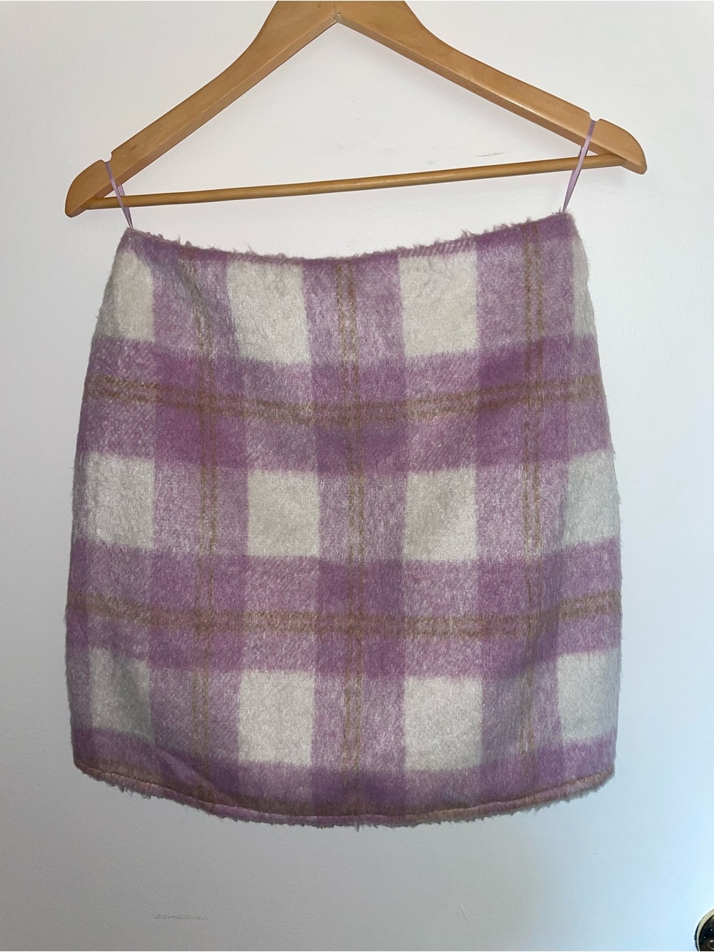 Bluivy Lavender & Cream Plaid Mini Skirt